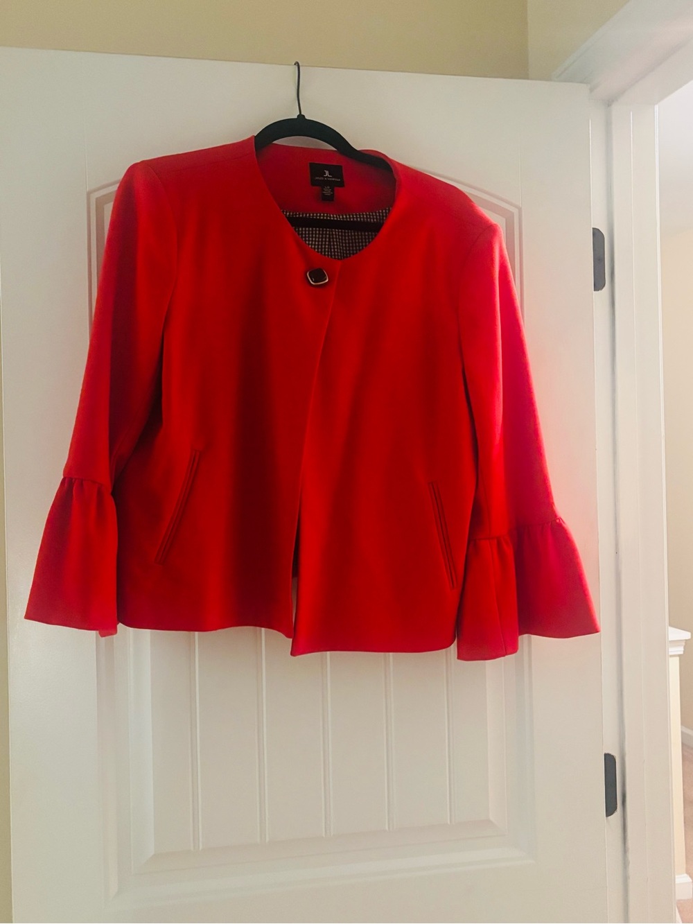 Jules & Leopold Red Bell-Sleeve Wool-Blend Jacket